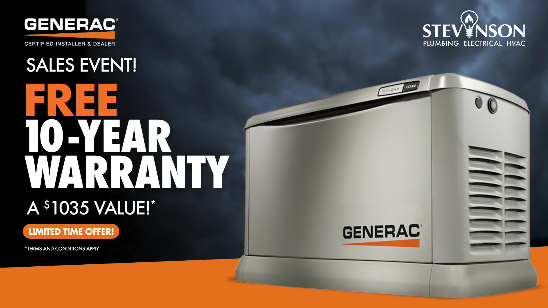 Generac – Free 10-Year Extended Warranty